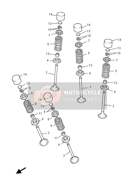 5TA121140000, Spring, Valve Outer, Yamaha, 0