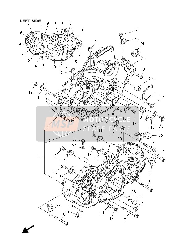 Yamaha YFZ450RD 2013 Caja Del Cigüeñal para un 2013 Yamaha YFZ450RD