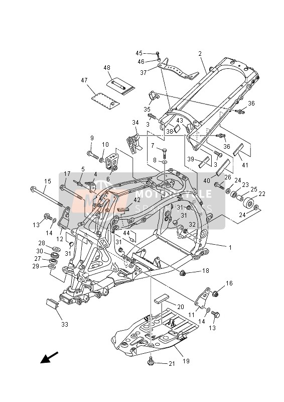 Yamaha YFZ450RD 2013 Frame for a 2013 Yamaha YFZ450RD