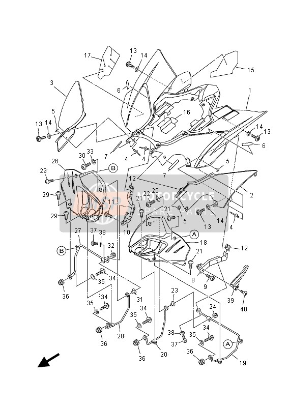 90183061A500, Ecrou,  Ressort, Yamaha, 1