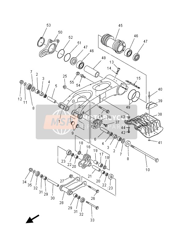 18P221100000, Hinterradschwinge Kompl., Yamaha, 0