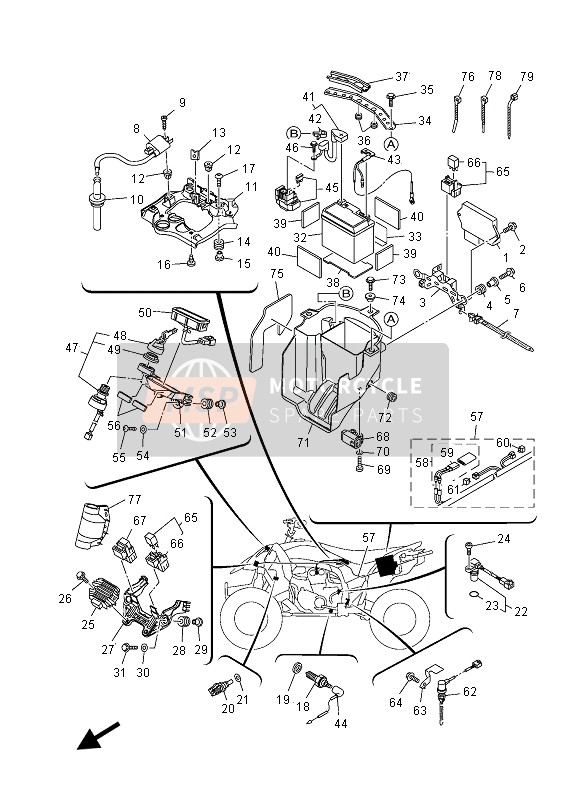 5PS825760100, Sensor, Lean Angle, Yamaha, 1