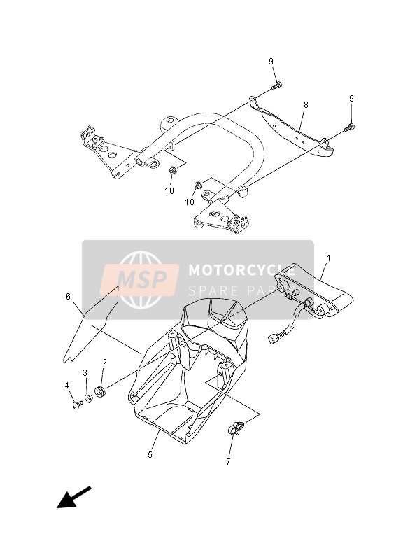 Yamaha YFZ450RSED 2013 Luz De La Cola para un 2013 Yamaha YFZ450RSED