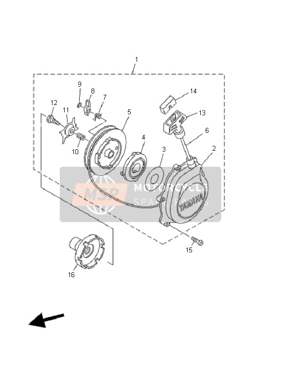 4XEE57550000, Startergriff, Yamaha, 2