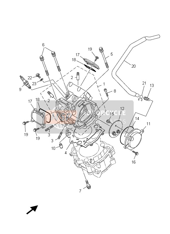 Yamaha YXR700FD RHINO 2013 Testata per un 2013 Yamaha YXR700FD RHINO