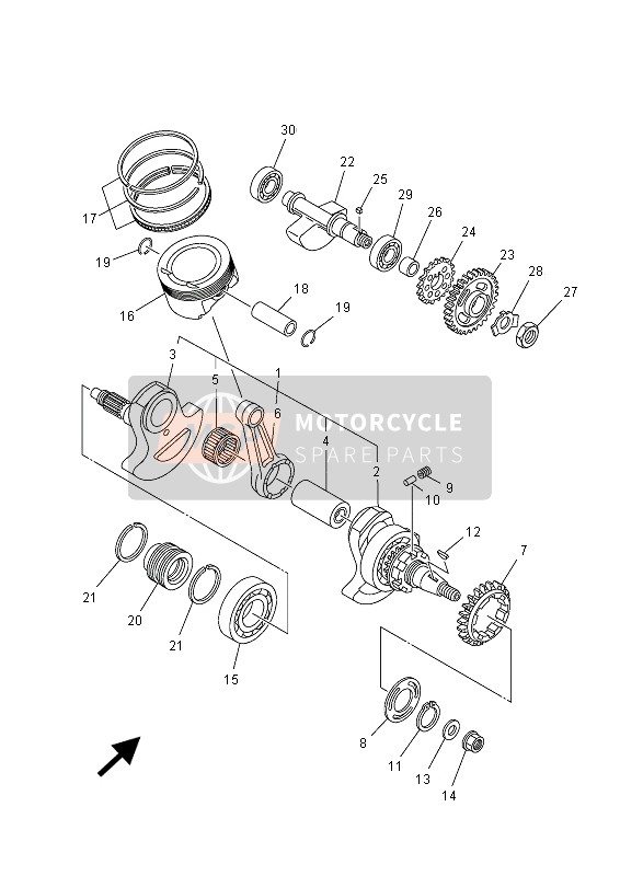 Yamaha YXR700FD RHINO 2013 Crankshaft & Piston for a 2013 Yamaha YXR700FD RHINO