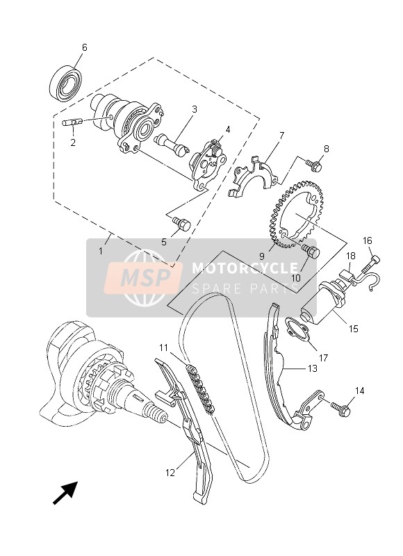 5B4121700000, Nockenwellengruppe 1, Yamaha, 0