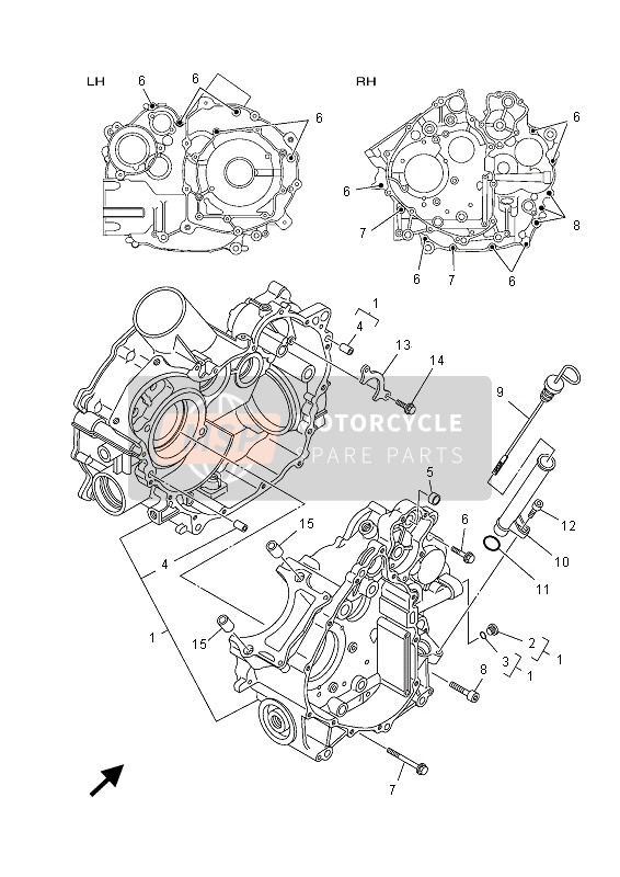 Yamaha YXR700FD RHINO 2013 Crankcase for a 2013 Yamaha YXR700FD RHINO