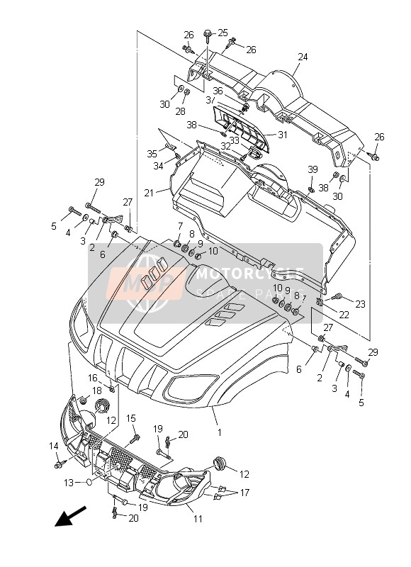 5UGF15111000, Garde Boue Av, Yamaha, 0