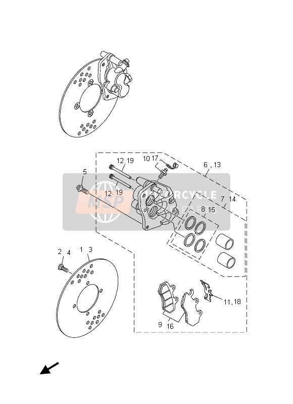 3LD258020000, Piston Assy,  Caliper, Yamaha, 2