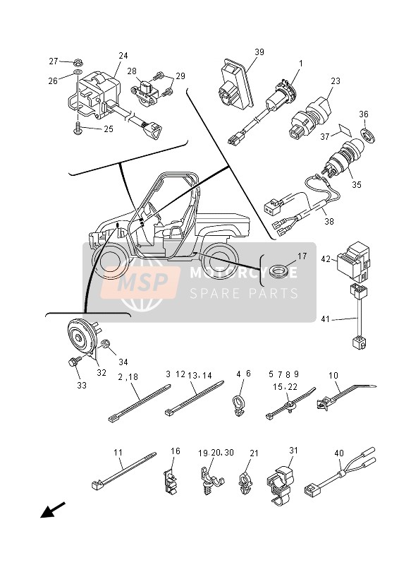 5UGH25260000, Switch, Lamp, Yamaha, 1