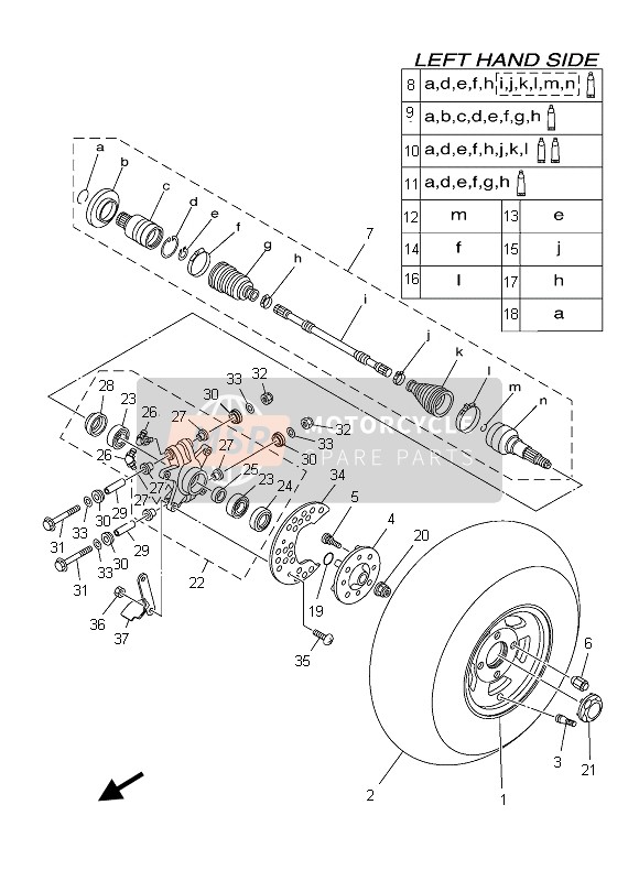 5UGF53071000, Cast Wheel,  Rear, Yamaha, 0