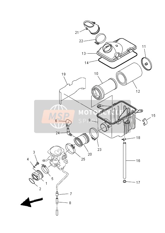 5UHE44530000, Verbinding, Luchtfilter, Yamaha, 0