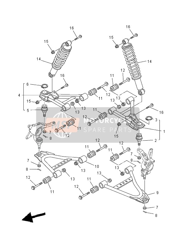 5NDF358A0100, Arm,Fr. Lwr. Rh., Yamaha, 2