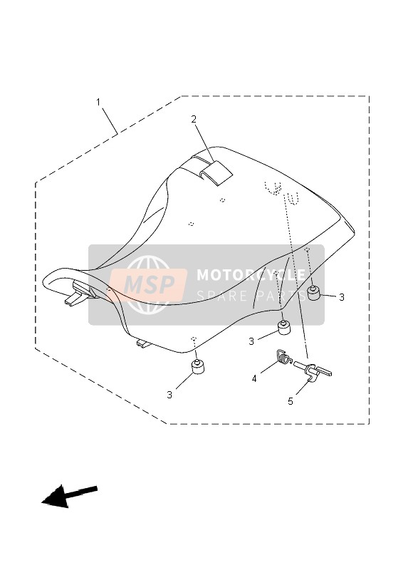 5NDF47104500, Single Seat Assy, Yamaha, 0