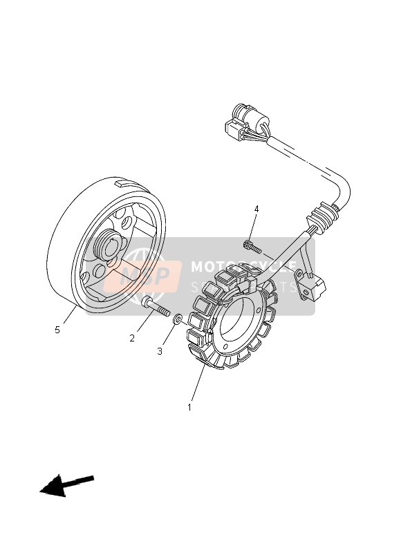 5UH814100000, Stator Complet, Yamaha, 2