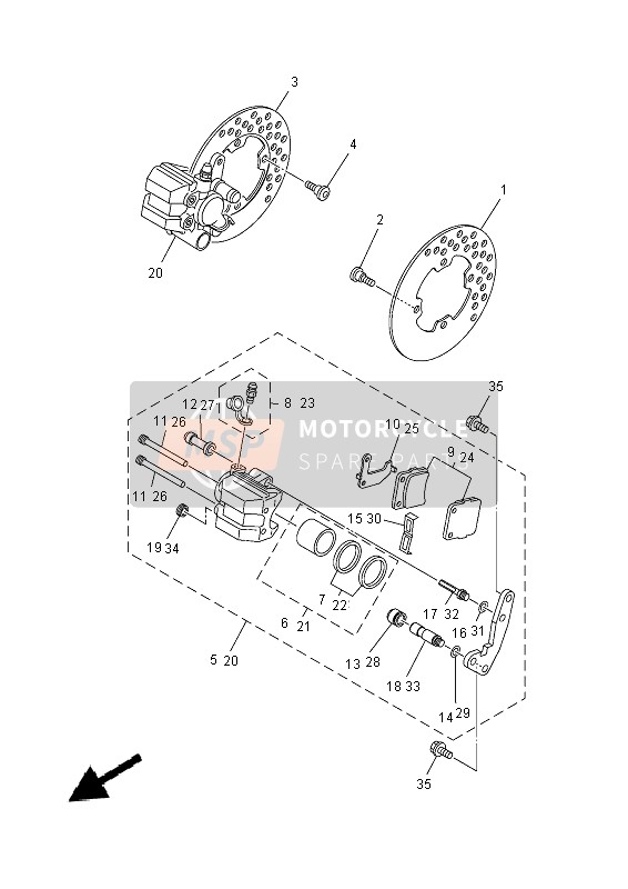 Yamaha YFM350FWA GRIZZLY 4x4 2014 Front Brake Caliper for a 2014 Yamaha YFM350FWA GRIZZLY 4x4