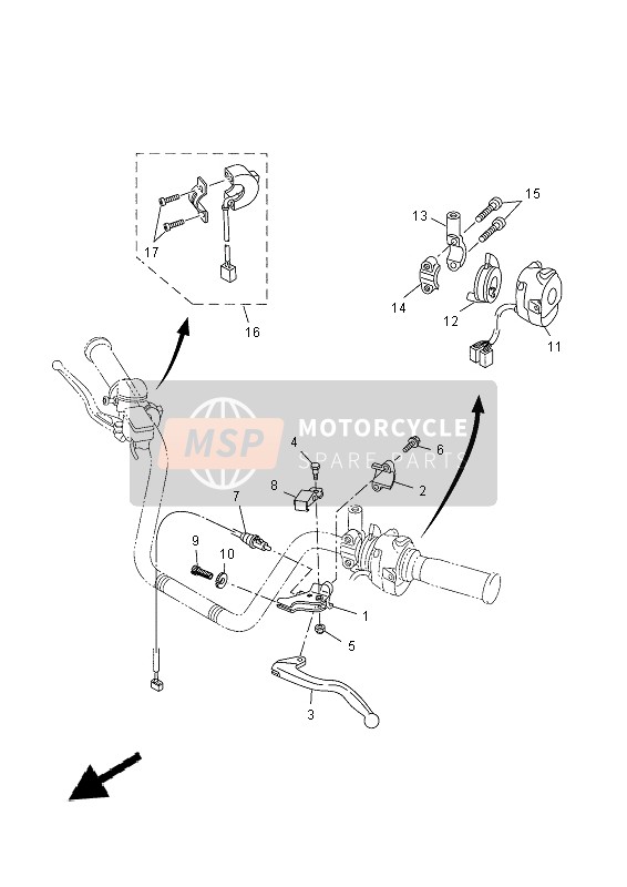 12SH39690100, Lenkerschalter 5, Yamaha, 0