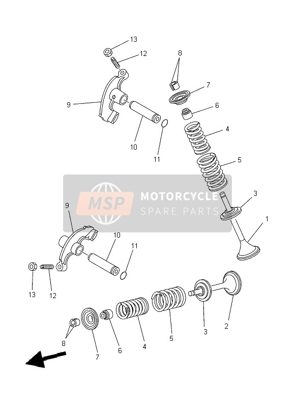 Yamaha YFM450FWA GRIZZLY 4x4 2014 Válvula para un 2014 Yamaha YFM450FWA GRIZZLY 4x4