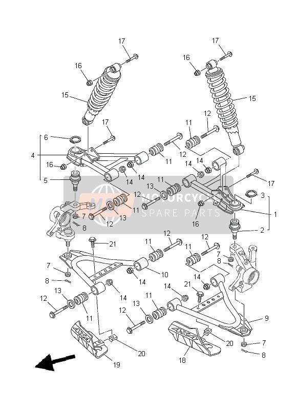 Yamaha YFM450FWA GRIZZLY 4x4 2014 Rueda de suspensión delantera para un 2014 Yamaha YFM450FWA GRIZZLY 4x4