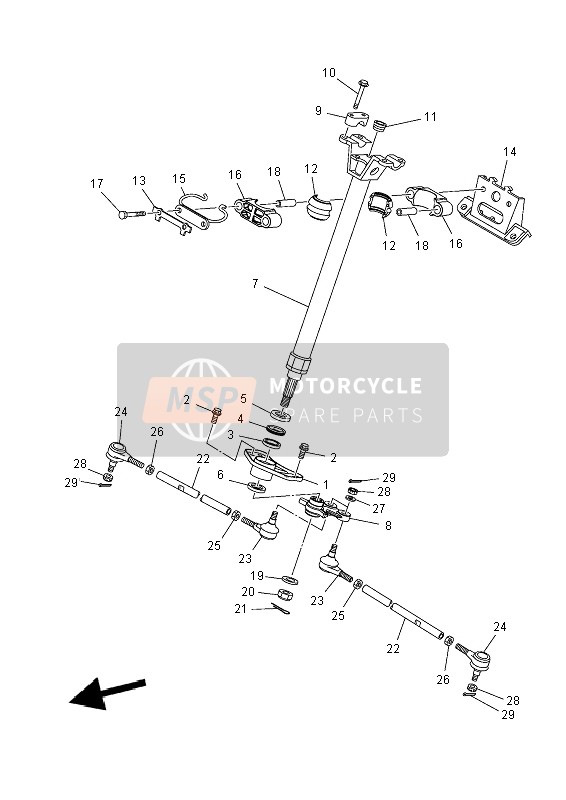 1CTF253F0000, Bracket,  Steering, Yamaha, 1