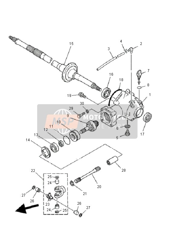 Yamaha YFM80 BADGER 2000 Arbre de transmission pour un 2000 Yamaha YFM80 BADGER