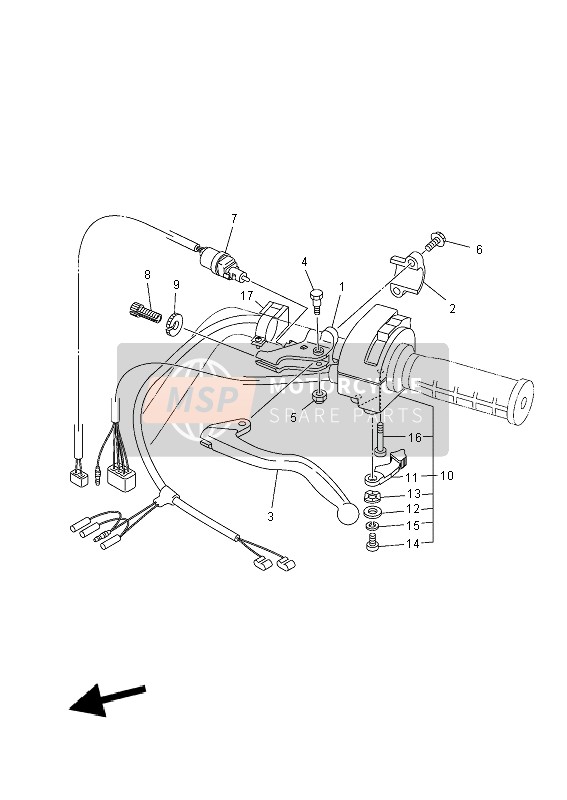 Yamaha YFM450FWA GRIZZLY 4x4 2014 Commutateur de poignée & Levier pour un 2014 Yamaha YFM450FWA GRIZZLY 4x4