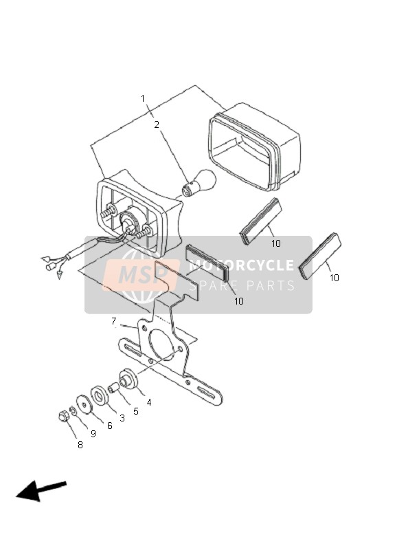 Yamaha YFM250 BEAR TRACKER 2x4 2002 Luz De La Cola para un 2002 Yamaha YFM250 BEAR TRACKER 2x4