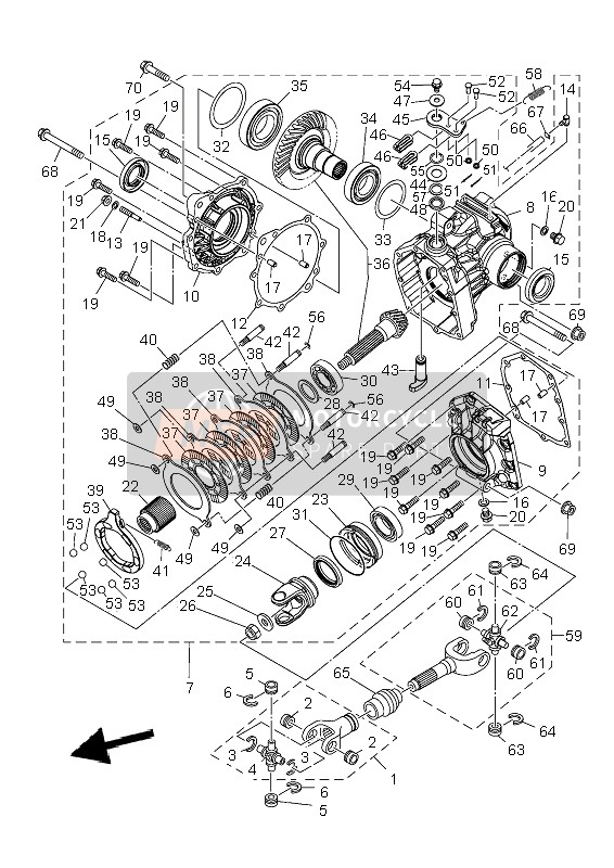 Yamaha YFM450FWAD IRS GRIZZLY 4x4 2014 Arbre de transmission pour un 2014 Yamaha YFM450FWAD IRS GRIZZLY 4x4