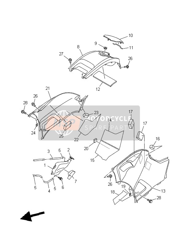 1HPF17113000, Seitendeckel 1, Yamaha, 0