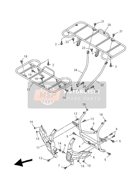 Yamaha YFM550FWA GRIZZLY 4x4 2014 Guard for a 2014 Yamaha YFM550FWA GRIZZLY 4x4