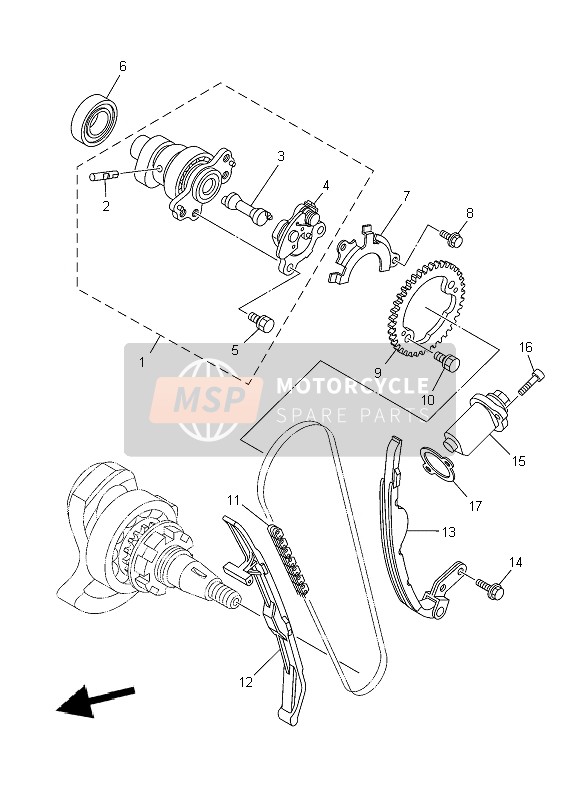 Yamaha YFM550FWAD GRIZZLY 4x4 2014 Camshaft & Chain for a 2014 Yamaha YFM550FWAD GRIZZLY 4x4