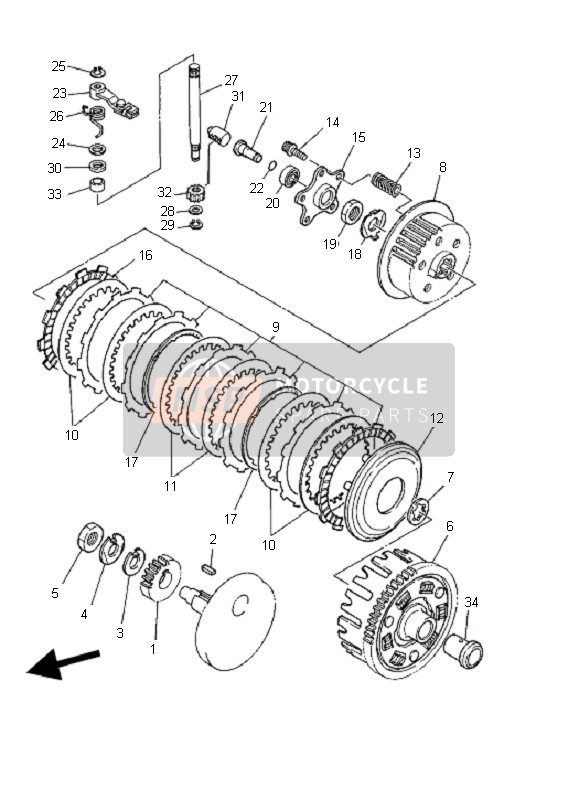 168163251000, Plate, Clutch 2, Yamaha, 0