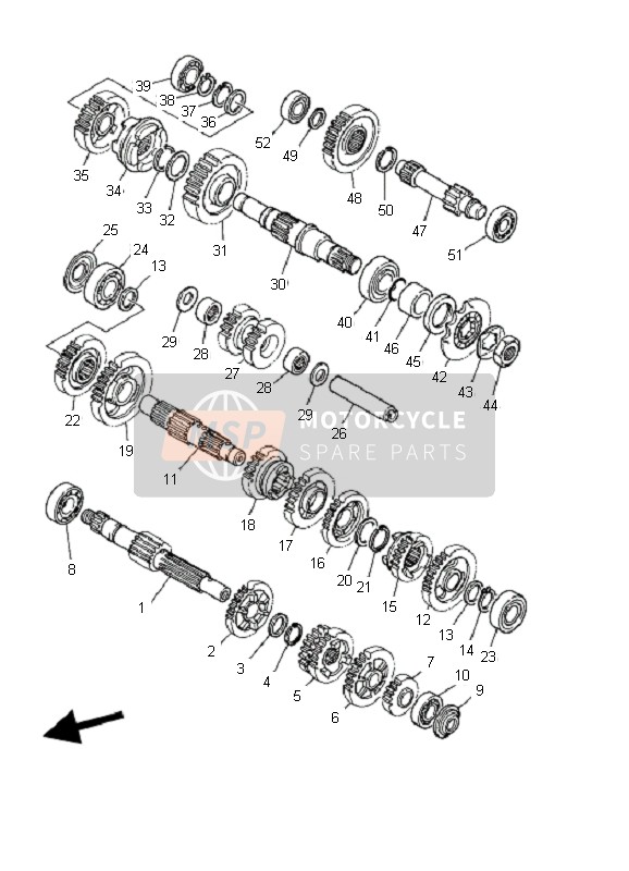 Yamaha YFM350 WARRIOR 2002 Transmission for a 2002 Yamaha YFM350 WARRIOR