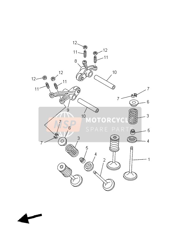 Yamaha YFM550FWAD (DPBSE) GRIZZLY 4x4 2014 Válvula para un 2014 Yamaha YFM550FWAD (DPBSE) GRIZZLY 4x4