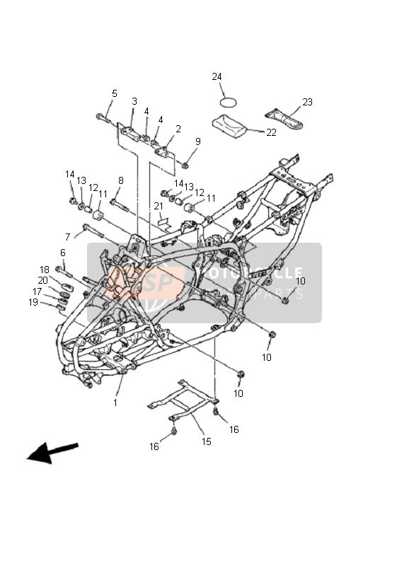 901051040900, Bolt, Washer Based, Yamaha, 1