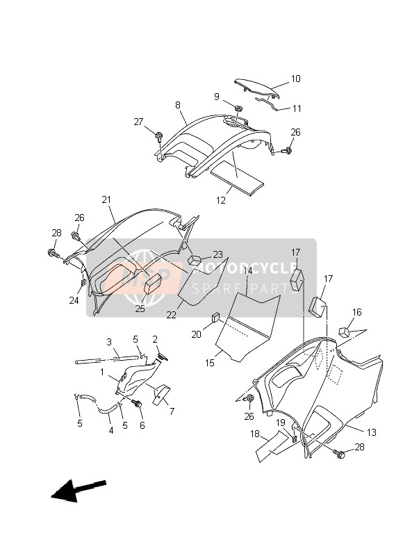 1HPF17214000, Cache Laterale 2, Yamaha, 0