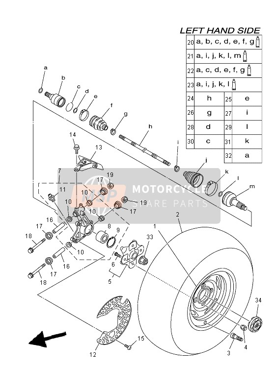 2BGF5390B000, Rear Wheel Comp., Yamaha, 0