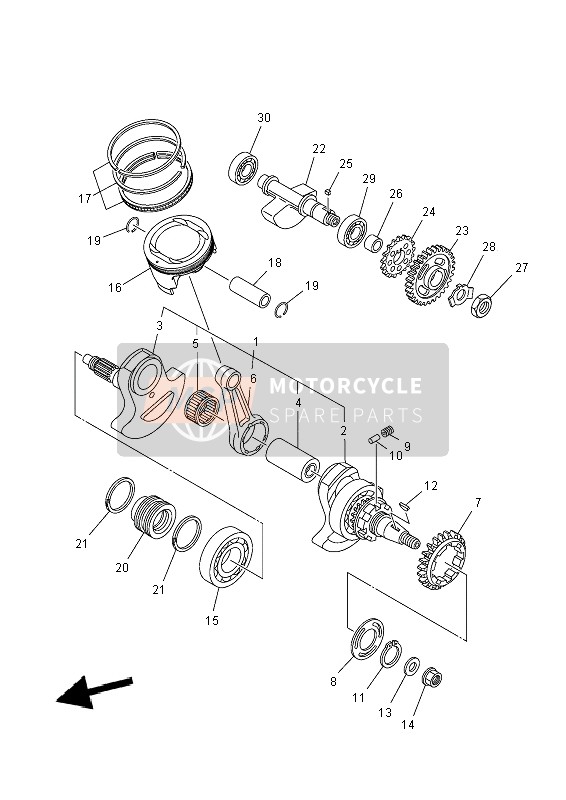 Yamaha YFM700FWA GRIZZLY 4x4 2014 Crankshaft & Piston for a 2014 Yamaha YFM700FWA GRIZZLY 4x4