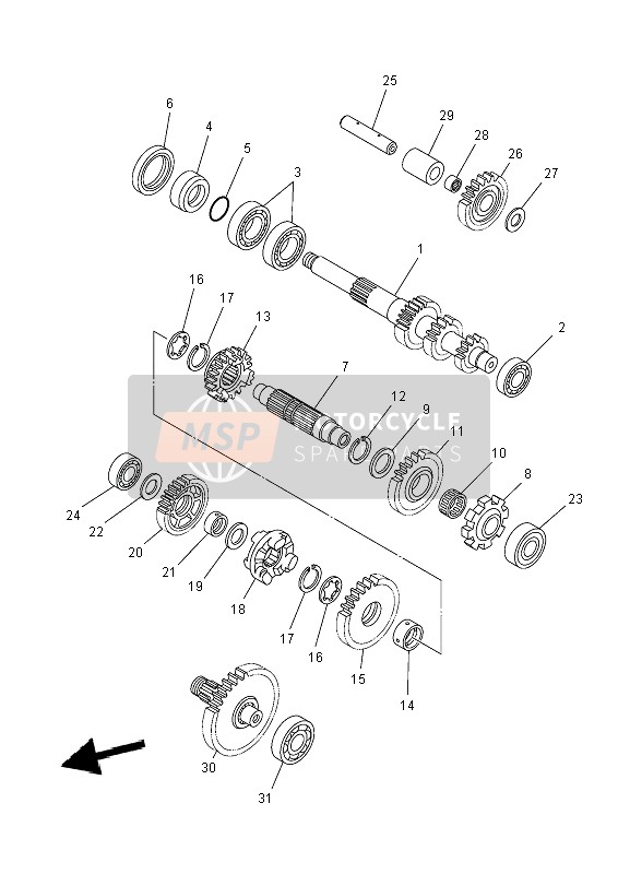 Yamaha YFM700FWA GRIZZLY 4x4 2014 Transmission for a 2014 Yamaha YFM700FWA GRIZZLY 4x4