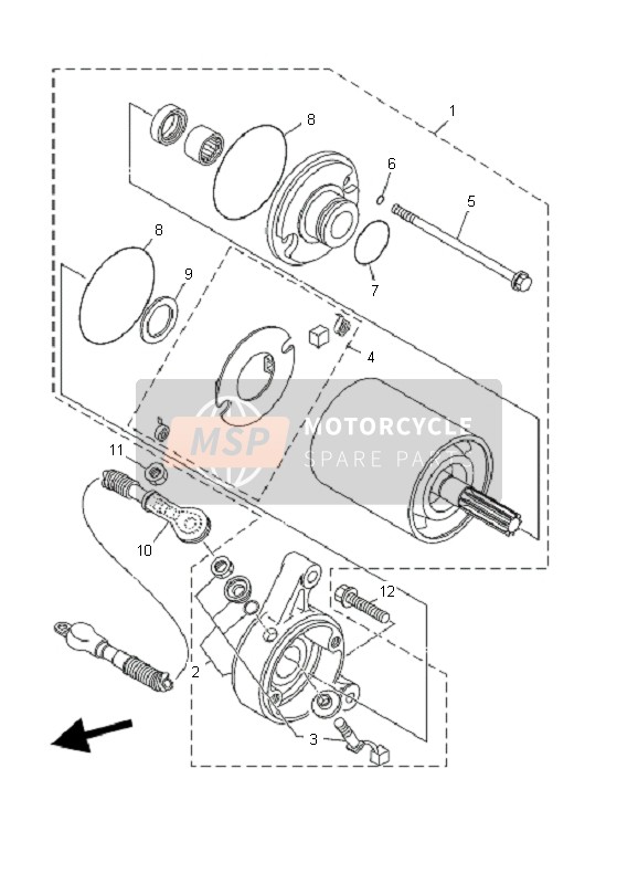 1UY818205100, Support Arriere Comp, Yamaha, 2