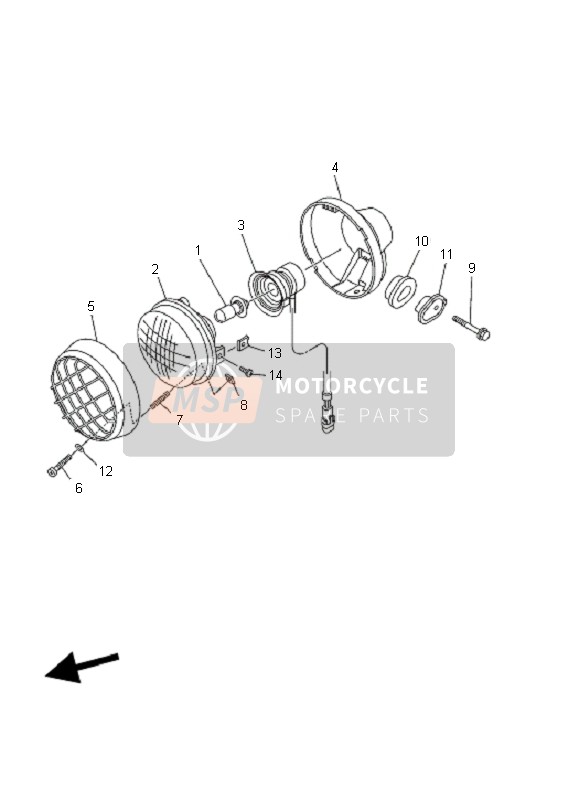 4KB841690000, Bescherming, Koplamp, Yamaha, 2