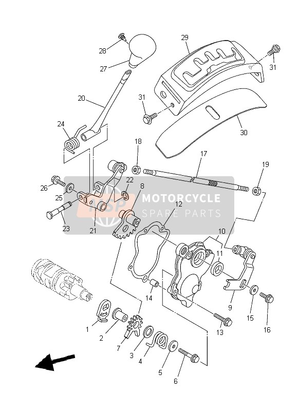 Yamaha YFM700FWAD (DPBSE) GRIZZLY 4x4 2014 Shift Shaft for a 2014 Yamaha YFM700FWAD (DPBSE) GRIZZLY 4x4