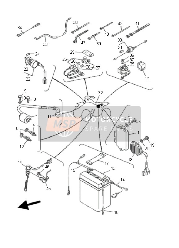 24W835301000, Kontrollampe Kompl., Yamaha, 3