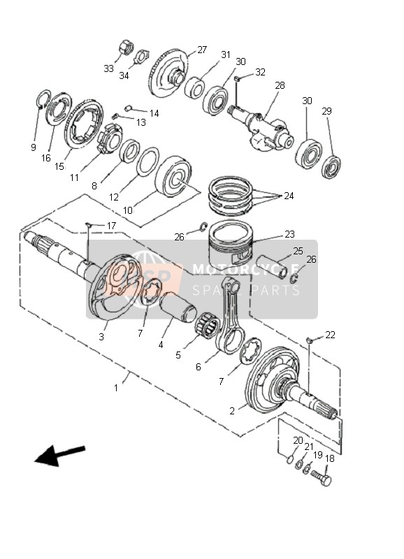 51Y116330000, Zuigerpen, Yamaha, 0