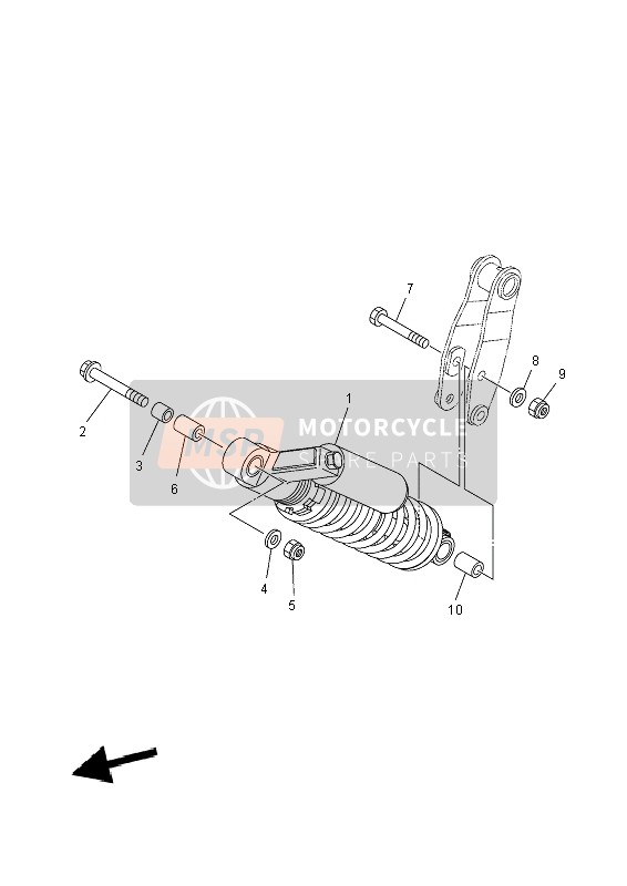 Yamaha YFM700R 2014 Rear Suspension for a 2014 Yamaha YFM700R