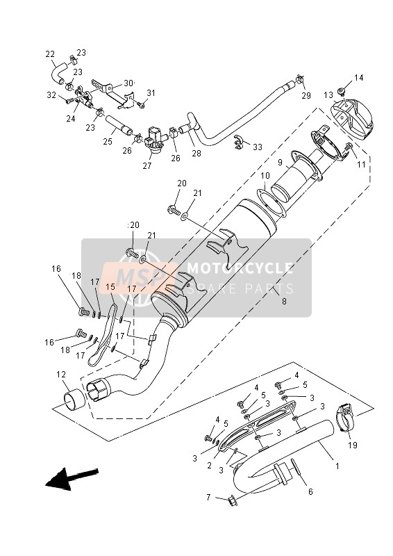 Yamaha YFZ450R 2014 Exhaust for a 2014 Yamaha YFZ450R