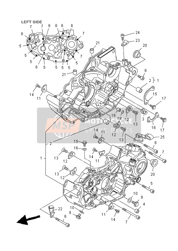 Yamaha YFZ450R 2014 Crankcase for a 2014 Yamaha YFZ450R