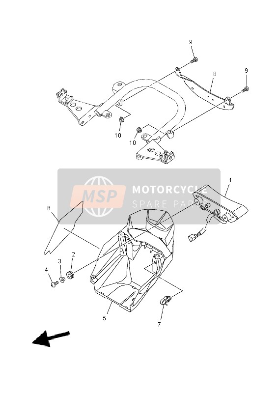 Yamaha YFZ450R 2014 Achterlicht voor een 2014 Yamaha YFZ450R