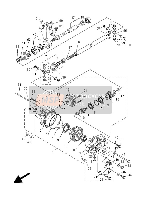 1XD461090000, Drive Shaft Comp., Yamaha, 0